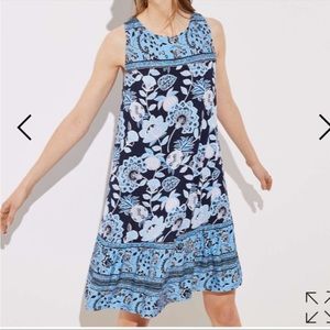 LOFT • Pineapple Dream Ruffle Sleeveless Swing Dress